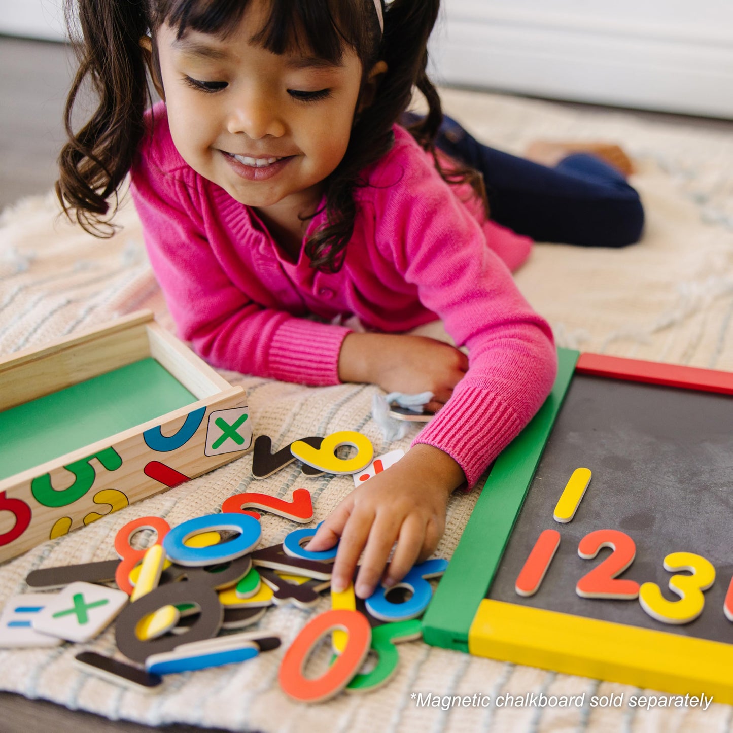 Melissa & Doug 37 Wooden Number Magnets in a Box