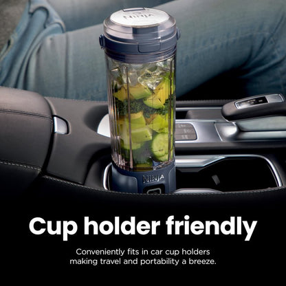 Ninja BC151NV Blast Portable Blender, Cordless, 18oz. Vessel, Personal Blender-for Shakes & Smoothies, BPA Free, Leakproof-Lid & Sip Spout, USB-C Rechargeable, Dishwasher Safe Parts, Denim Blue