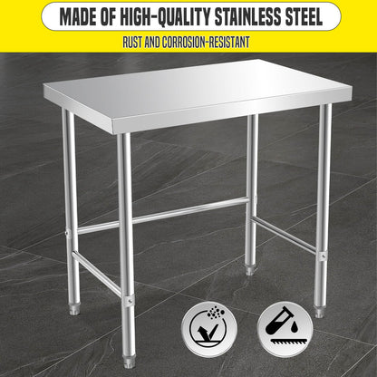 Garvee Stainless Steel Work Table 36x24 Inch with Wheels, Stainless Steel Kitchen Food Prep Commercial Utility Work Table,Silver