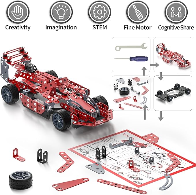 Lucky Doug Building Kit Model Car Set - STEM Project Building Toys for Kids Ages 8-12 Assembly Building Vehicle for Boys 8 9 10 11 Years Old