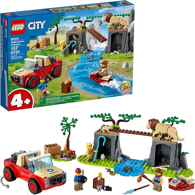 LEGO City Wildlife Rescue Off-Roader 60301 Building Kit Includes a City Adventures TV Series Character New 2021 (157 Pieces)