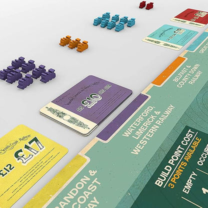 Capstone Games Irish Gauge Strategy Board Game for Ages 15+ | Economic Railroad Investment with Auction Bidding and Shareholding Route Expansion Euro Style Railway Network | 3-5 Players | 60 Min