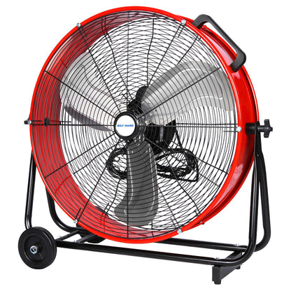 BILT HARD 24" 8100 CFM High Velocity Industrial Drum Fan, 3-Speed Heavy Duty Metal Shop Fan for Warehouse, Workshops, Garage, Factory and Basement