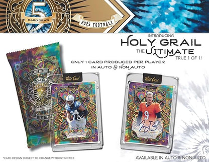 2025 Wild Card 5 Card Draw Football Pro-Look Edition Trading Card Box (5 Encased Cards #'d to 5 or Less Including 1 Autographed Card in Every Box)