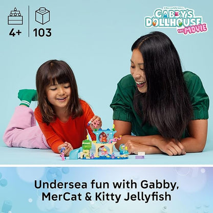 LEGO Gabby’s Dollhouse Mermaid Gabby’s Aquarium Adventure Building Blocks - Pretend Play &amp Learning Toy for Girls &amp Boys Ages 4+ - Includes Mercat Mini Dolls - Gift Idea for Birthdays - 11204
