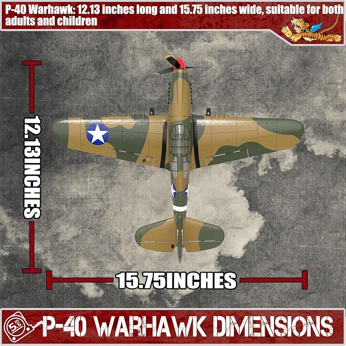 LEAMBE RC Plane 4 Channel Remote Control Airplane - Ready to Fly P-40 Warhawk RC Airplane for Beginners Adult with Xpilot Stabilization System &amp One Key Aerobatic