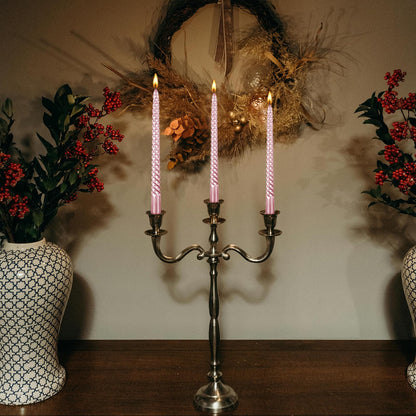 Kemladio 8 pcs 10 inch Taper Candles,Burning Unscented Tapered 7.5 hrs,Fancy Dinner,Tall Candle Sticks, Halloween Party Decorations (8pcs, Pink)
