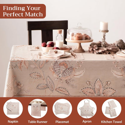 Maison d' Hermine Premium Table Cloth Rectangle Table 100% Combed Cotton 108 x 70 Inches Tablecloth Reusable Decorative for Dining Room, Farmhouse, Home, Party, Festive & Wedding - Society Florals