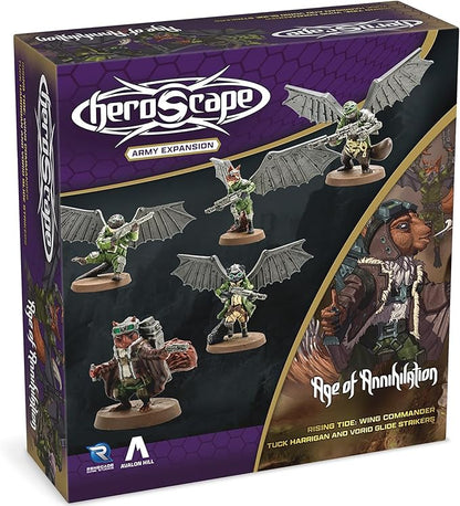 Renegade Game Studios Heroscape Age of Annihilation: Wing Commander Tuck Harrigan &amp Vorid Glidestrikers Army Expansion Board Game Miniatures