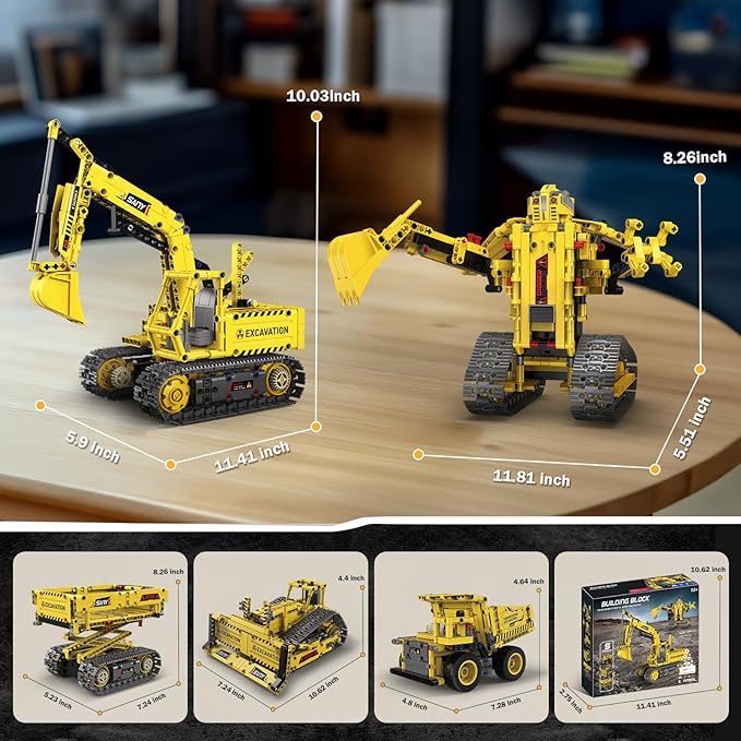 5 in 1 STEM RC Robot Building Kit 555 PCS APP &amp Remote Control Robot Toys for Kids Age 6 7 8 9 10 11 12+ Engineering Science Coding Robotic Toys Birthday Gifts for Boys &amp Girls