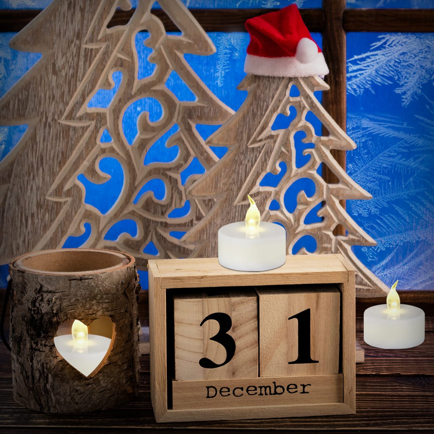 Flameless LED Tea Light Candles: 24 Pack Battery - Powered Fake Candles,Batteries Included,Unscented,For Seasonal & Festival Celebration,Warm White Light,Replicate The Flicker Of A Real Candle.