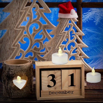 redfruit Flameless Tealight Candles: Battery - Powered Tea Light Candles,Bright Flickering Holiday Gift LED Electric Tealights Candles,for Seasonal & Festival Celebration. (50 Pack Warm White)