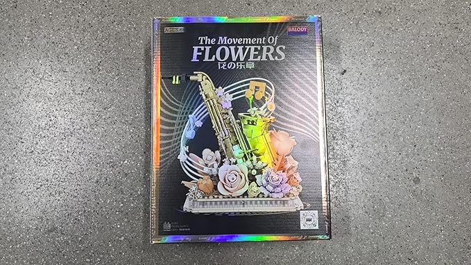Mini Building Blocks Sets Flower Saxophone - 1000+PCS Musical Instrument Micro Building Bricks Kit Toy - Creative Ideals Collectible Architecture Decoration Gift for Adults(Saxophone Flower)