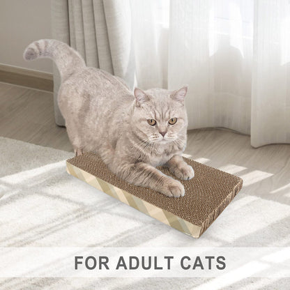 PrimePets XL Wide Cat Scratcher Cardboard, 2 Pack, Cat Scratching Pads, Corrugated Cat Scratch Board, Large Reversible Refill Sofa Bed Lounge, Catnip Included