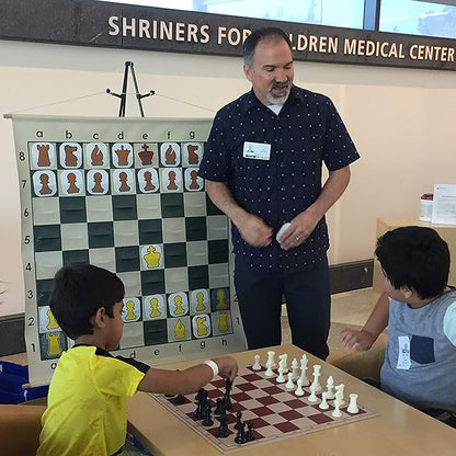 WE Games Standard Chess Teaching Demonstration Board - 27 in. with Chess Pieces Included Portable Chess Club &amp Tournament Chess Set Training Perfect Chess Set for Beginners and Adults