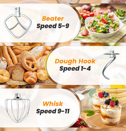 Bonnor Stand Mixer, 6QT Electric Kitchen Mixer for Baking Cakes & Dough, LED Smart Touchscreen, 11-Speed Tilt-Head & Timer, 4 Presets, Mixer with Bowl, Dough Hook/Whisk/Beater, Green