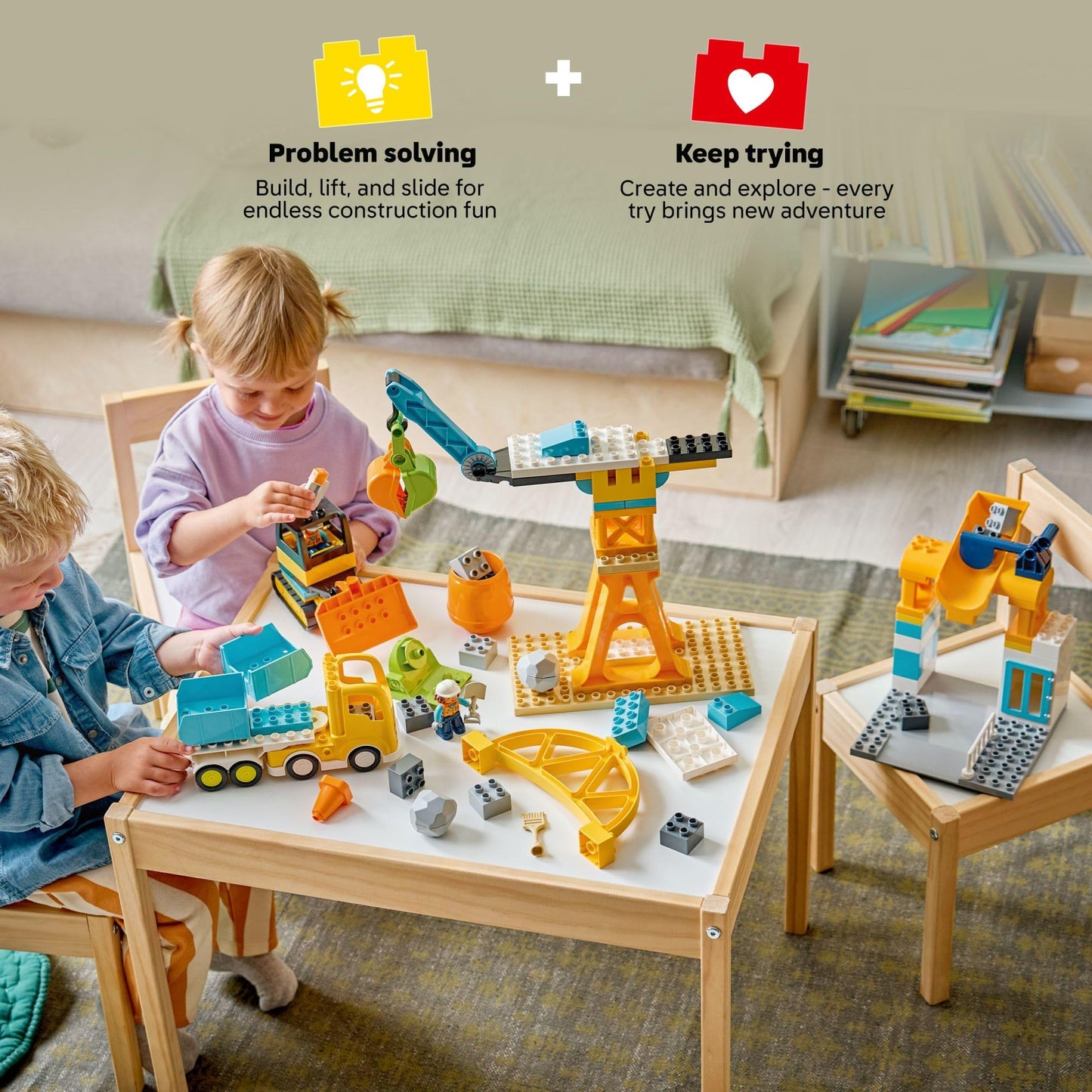 LEGO DUPLO Town 3 in 1 Construction Site and Vehicles Toys for Toddlers - Pretend Play Set for Boys & Girls, Ages 3+ - Building Blocks for Fine Motor Skills Practice - Gift for Birthdays - 10476