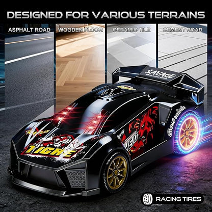 Remote Control Car with Shooting Game 3 IN 1 Parent-Child Drift RC Car 2.4GHz Stunt Toys with Infrared Gun Christmas Birthday Gifts for 3 4 5 6 7 8 9 10 Year Old Kids Boys Girls Age 4-7 8-12 (Black)