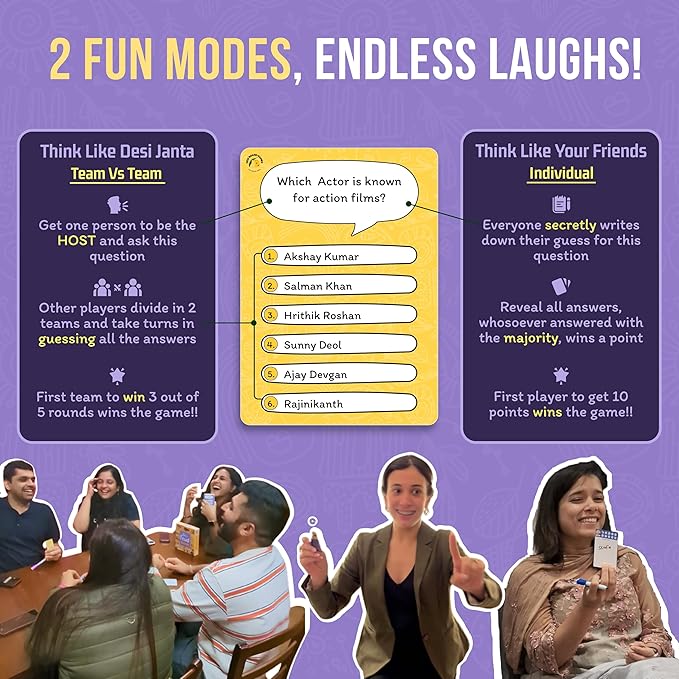 Desi Feud Board Game | Ultimate Survey Gameshow | Fun for Friends &amp Family | Great for House Party Gifting &amp Road Trips | Easy to Play
