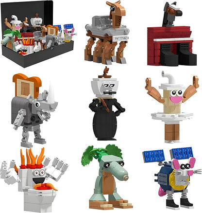 Brainrot Vrial Meme Building Blocks Set - 8-in-1 605 Pieces STEM Learning Construction Toys for Ages 6+ Compatible with Standard Bricks Ideas for Birthday &amp Holiday