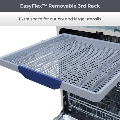 Kenmore 24" Built‑In Dishwasher with 3 Racks, Stainless Steel Tub, Top Control, Energy Efficient, Ultra‑Quiet 49 dBA, High‑Capacity Dishwasher – Stainless Steel