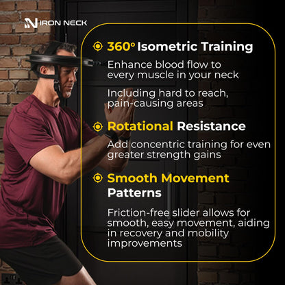 Iron Neck 3.0 Neck Trainer, Advanced Neck Strengthener, Exerciser and Rehabilitation Device to Relieve Pain, Improve Posture and Enhance Mobility