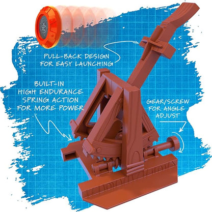 Restoration Games Crossbows and Catapults Fortress War - Dexterity Game for 2 Players - Build Launch and Topple Castles - 20-40 Min Playtime - Ages 7+