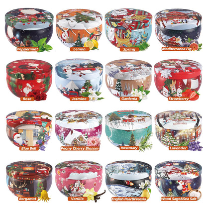 16Pack Christmas Scented Candles Gift- Aromatherapy Candle-Soy Wax-Long Lasting Burn time, Christmas Thanksgiving Gifts for Women，Advent &Home Decor.