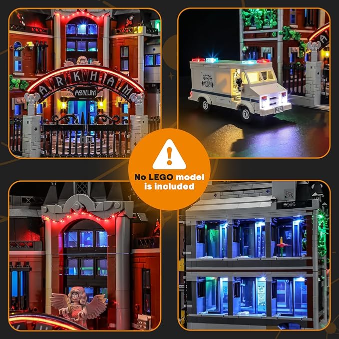 LIGHTAILING Light for Lego-76300 Arkham Asylum — Easy Install Hidden Wiring Home Decor &amp Gift-Ready (Model Not Included)