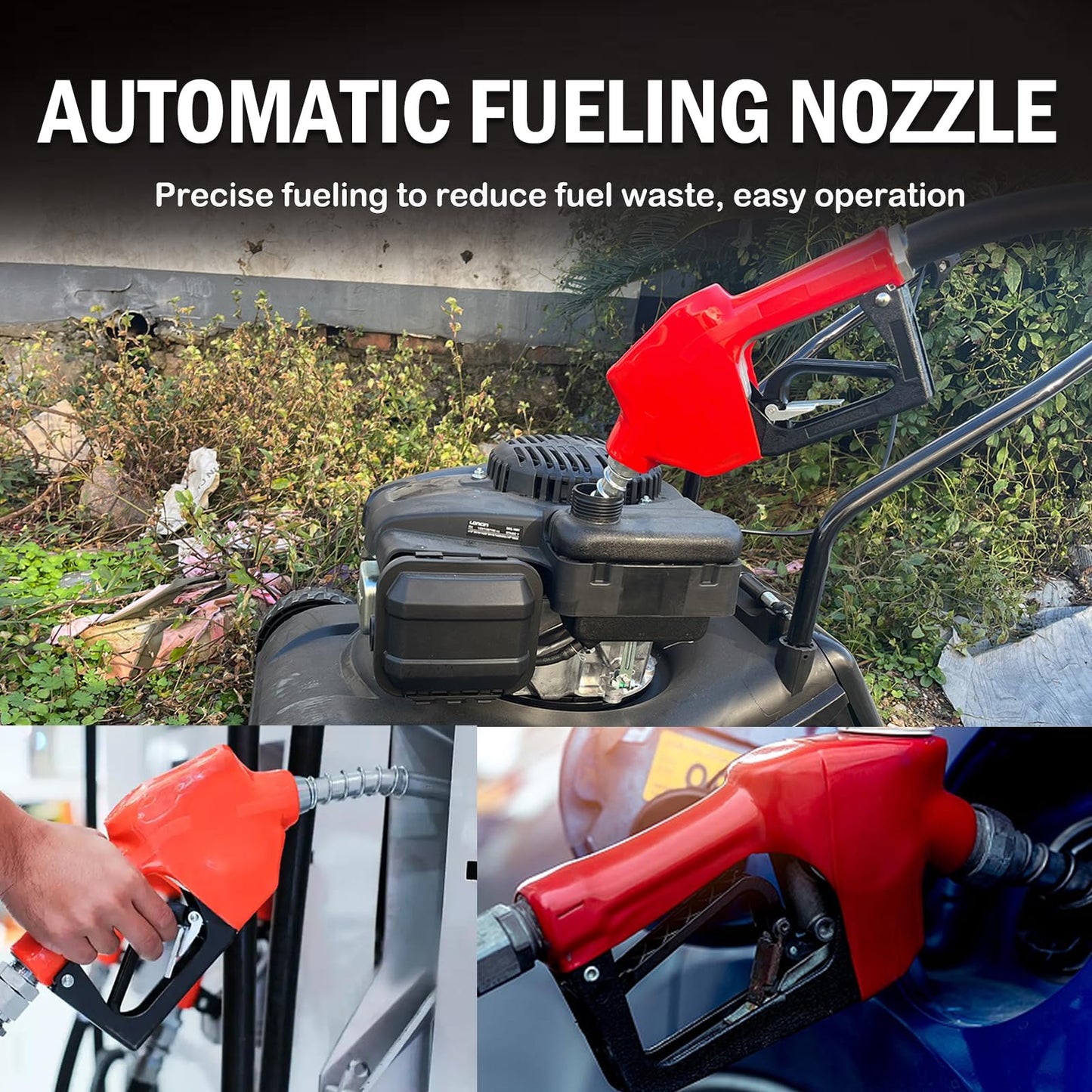 12V DC 12GPM Gasoline Fuel Transfer Pump Kit, Overheat Protection, Explosion-proof, Suitable for Gasoline, Diesel, Mineral Oil, Kerosene with Particulate Filter with Automatic Nozzle & Hose Kit