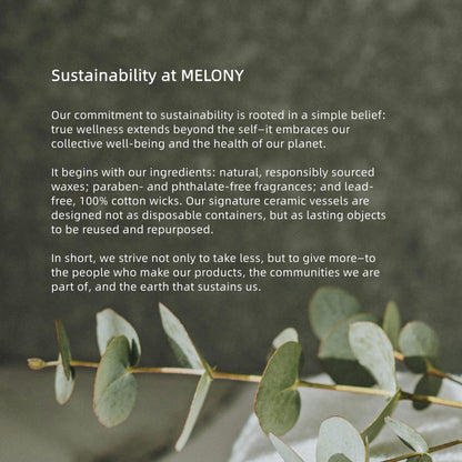MELONY Massage Candle | Gentle Softening for Nourished, Hydrated, Balanced Skin (Unscented 130 g / 4.59 oz)