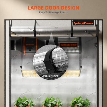 Spider Farmer Pro Series 4.6x2.3x6.6 Grow Tent, 55"x28"x80" with Roll-up Door, Observation Window Floor Tray, 2000D Thicken Mylar Canvas, 4x2 for Hydroponic Indoor Growing for SF2000, SE4500, G4500