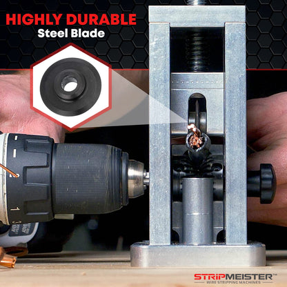 StripMeister Original Wire Stripping Machine & E250 Blade Replacement Kit - Drill Powered Stripper Tool, Made Easy (Bundle)