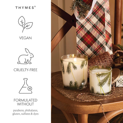 Thymes Frasier Fir Pine Needle Candle – Holiday Candles for Home Scented with Notes of Crisp Siberian Fir, Cedarwood & Sandalwood – Christmas Decor (6.5 oz)