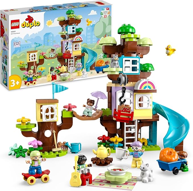 Lego DUPLO 3in1 Tree House 10993 Creative Building Toy for Toddlers Includes 8 Figures for Teaching Social Skills Playing Together and Group Play Great Birthday Gift for Kids