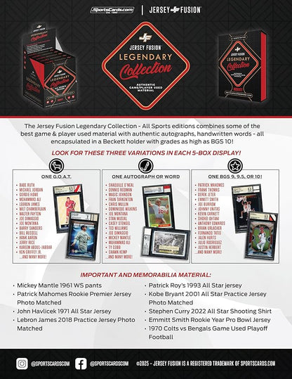 2025 Jersey Fusion Legendary Collection Hobby Box