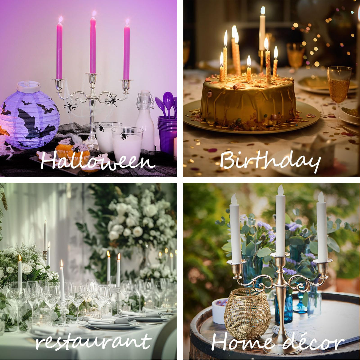 Viscacha Brass Candle Holder，5 Wicks Metal Candle Holders for Taper Candles（10.6 inch Tall Candelabra, for 1/2-1 inch Pillar Candles Diameter Each）,Centerpiece Elegant Decoration Piece for Table