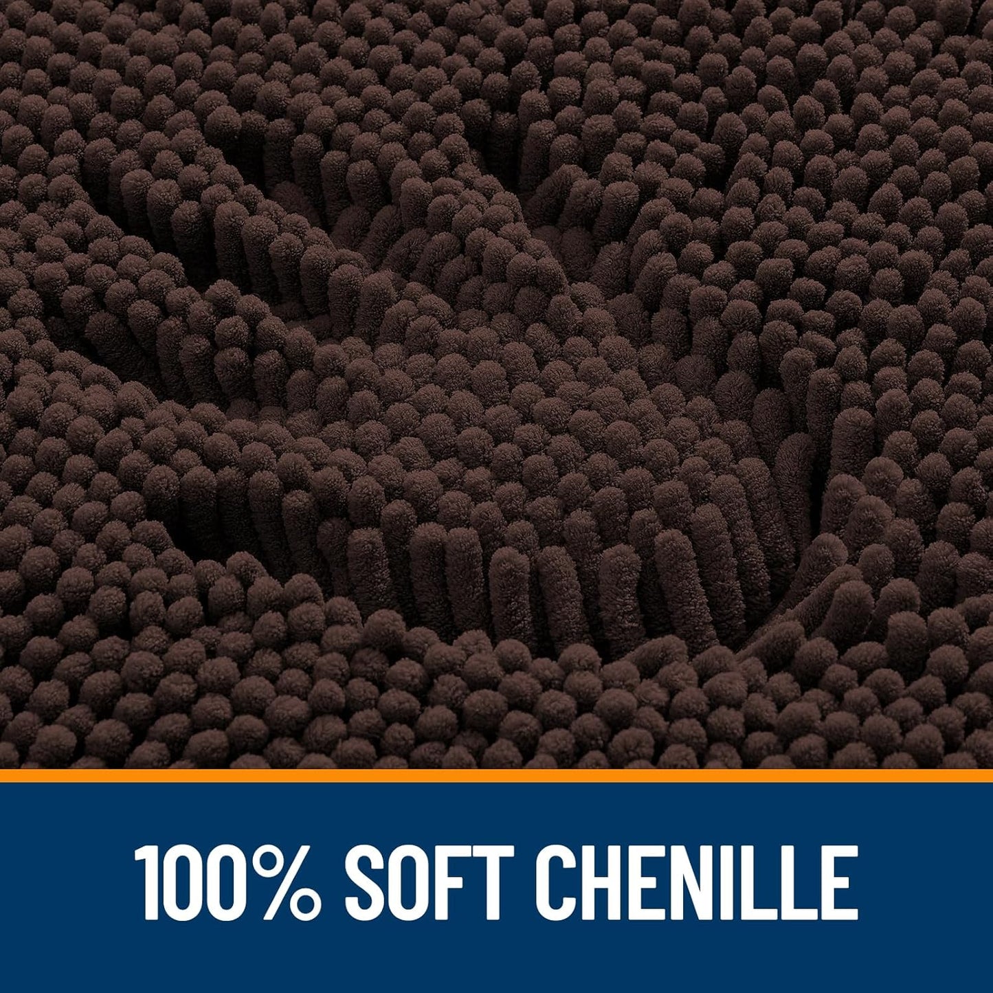 OLANLY Large Bath Rugs - Extra Soft Chenille with Rubber Backing | Quick Dry & Machine Washable, 40x24, Brown