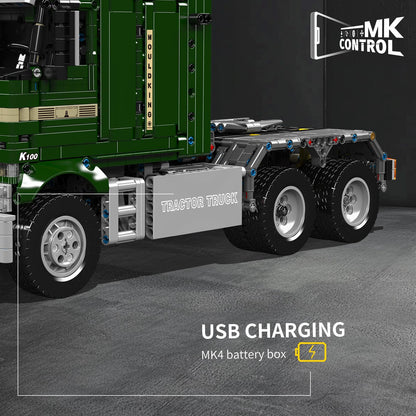Mould King Tractor Truck Block Kits Model, MOC Building Blocks Set to Build, Gift for Age 14+/Adults Collections Enthusiasts(2,060 Pieces with Motor/APP Remote Control)