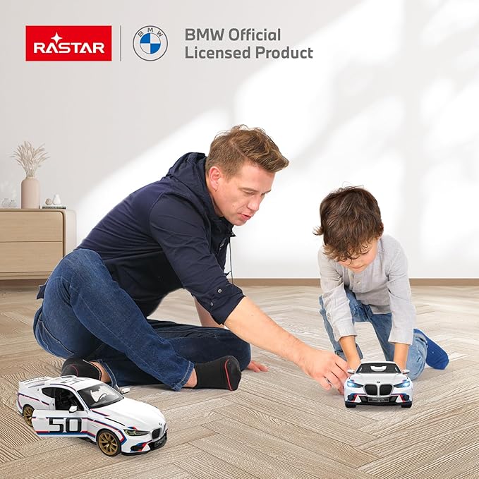RASTAR BMW RC Car 1/14 BMW 3.0 CSL RC Car BMW Remote Control Toy Car for Kids White 2.4G