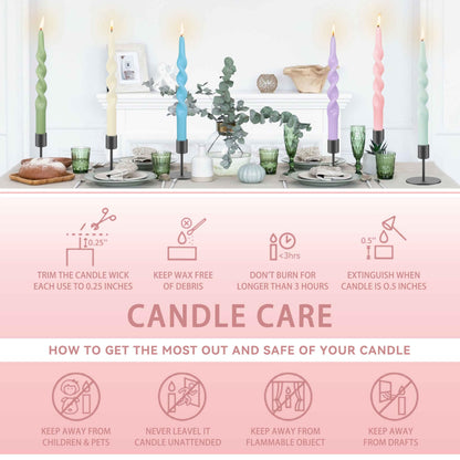 Unscented Taper Candle Pink Candlesticks 4 PCS Candle Stick Candle for Christmas Dinner Household Wedding Party Home Décor Candlesticks
