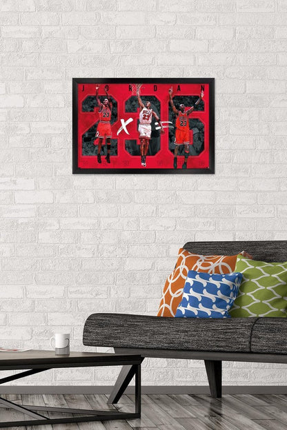 Trends International Michael Jordan - Six Wall Poster, 14.725" x 22.375", Black Framed Version