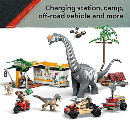 LEGO Jurassic World Raptor &amp Titanosaurus Tracking Mission Kids Toy - Building and Learning Toy for Pretend Play - Dinosaur Action Figures for Boys &amp Girls Ages 7+ - Gift Idea for Birthdays -