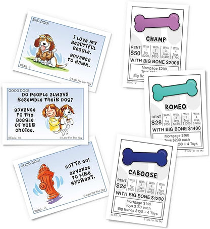 Late for The Sky Beagle-Opoly Board Game Dog Lovers Family Game 2-6 Players Ages 8+ Opoly-Style Pet Theme Traditional or One-Hour Variant