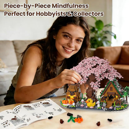 Capybara Cherry Blossom Bonsai Tree House Building Sets for Adults &amp Kids - 2280PCS Micro Mini Blocks Artificial Flower for Desk Office Home Decor DIY Arts &amp Crafts Kits Ages 8+ Girls &am