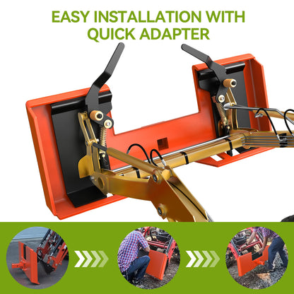 AUTOSAVER88 3/8" 3000lbs Heavy-Duty Skid Steer Attachment Plate,Trailer Mover Skid Steer Mount Plate with 2" Hitch Receiver