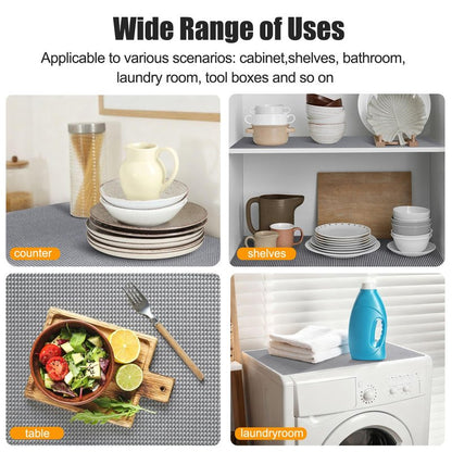 Songrey Non-Adhesive Drawer and Shelf Liner, 12IN x 20FT Non Slip Cabinet Liners, Protect Kitchen Cupboard, Bathroom Drawers, Breathable, Thick Strong Grip mat (Dark Gray)