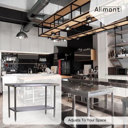 Allmont ALL16GWT2448 24" x 48" Stainless Steel Work Table, Silver