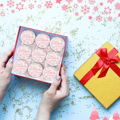 MTLEE 24 Pcs Snowflakes Baby Shower Party Favors Candles Lavender Scented Baby Shower Favors for Guests Rustic Tealights Candles Gender Reveal Return Gifts (1.2 oz, Pink)