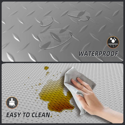 LulnCush 8.2x21 FT Floor Mat, 2.8mm 172.2 SQFT Non-Slip Diamond Plate PVC Garage Shop Parking Mat, Heavy Duty Flooring Roll for Workshop, RV Trailer, Golf Cart, Waterproof. Gray